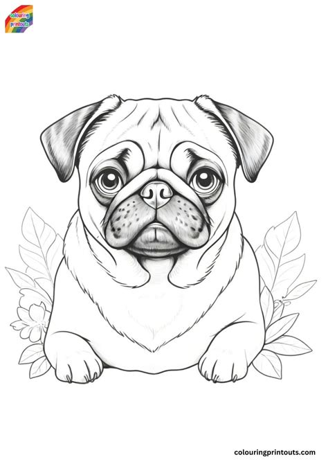 15+ Coloring Pages of Pugs (Royalty Free Download)