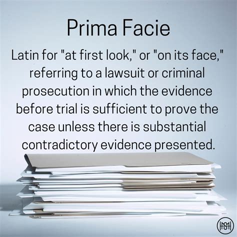 Prima Facie Evidence