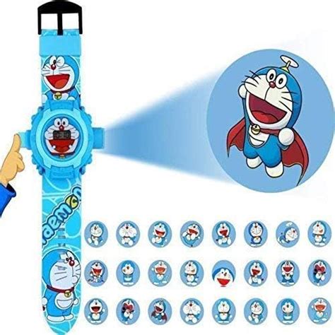 KushJay Doraemon PVC Rubber Plastic Digital Projector Kid's Wrist Watch ...