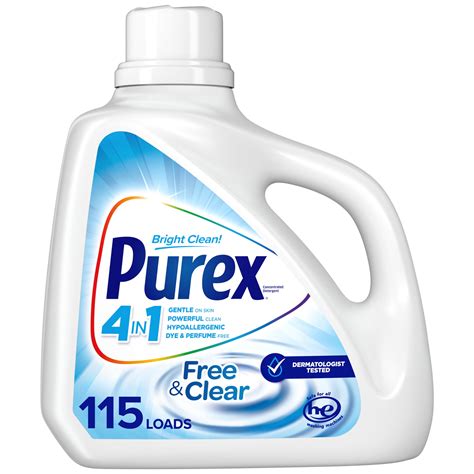 Purex Hypoallergenic Free & Clear Liquid Laundry Detergent, 150 Fluid ...
