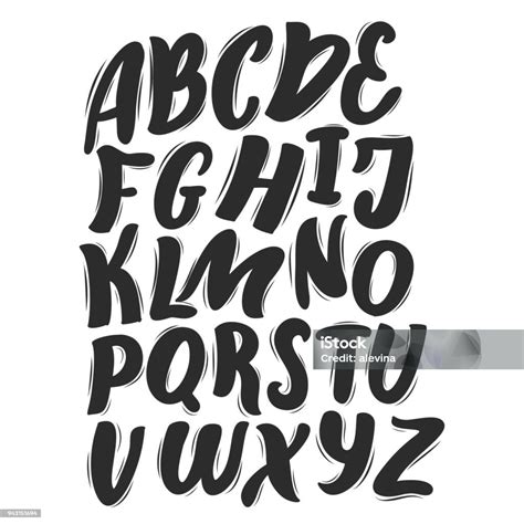 Hand Lettering Alphabet Stock Illustration - Download Image Now ...