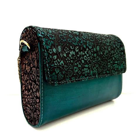 Buy Peepul Tree Handcrafted Embossed Leather & Engraved Wood Sling Bag ...