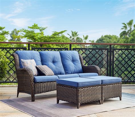 HUMMUH 3-Piece High Back Patio Furniture Set Deep Sitting with Outdoor ...
