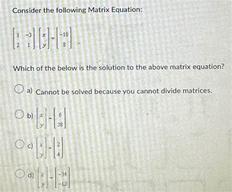 Image result for Matrix Equation Example