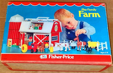 1977 Vintage Fisher Price Little People Farm #915 Complete Box Barn ...