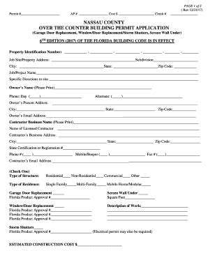Nassau County Over The Counter Building Permit Application - Fill and ...