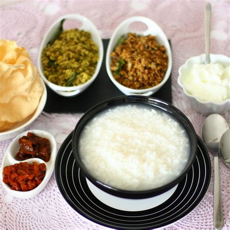 Kanjiyum Payarum / Rice Gruel and Lentils Stir Fried with Coconut ...