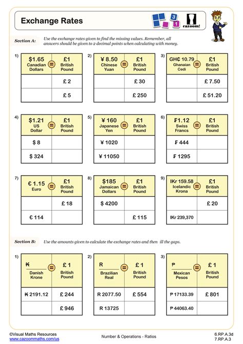 Currency Conversion Worksheet UK 的图像结果