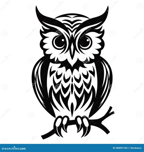 Vintage Clip Art Black And White Owl
