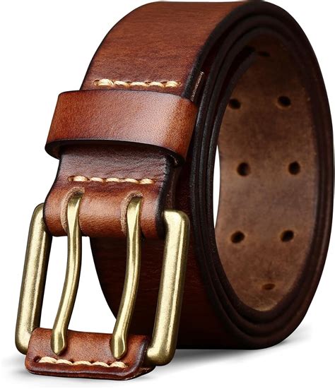 Thicken Full Grain Leather Mens Belt Heavy Duty Mens Work Belt Mens ...