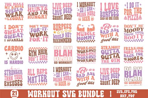 Workout Motivation Quotes SVG Bundle Graphic by Designer302 · Creative ...