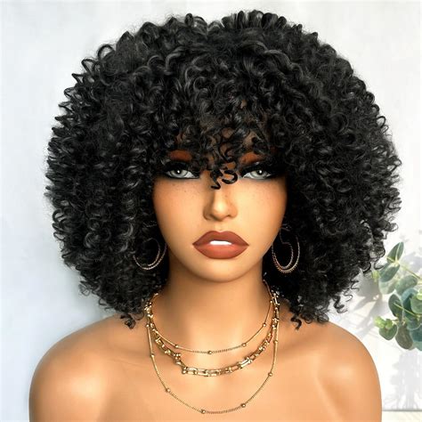 Amazon.com : Afro Kinky Curly Wigs for Black Women Natural Looking ...