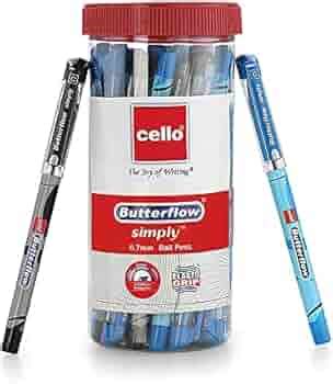 Cello Butterflow Simply Ball Pen | 20 Blue Ball Pens | 5 Black Ball ...