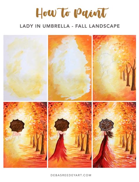 Lady in fall painting - Step by step acrylic painting for beginners