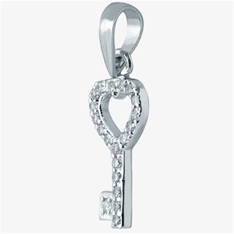 Silver Key Pendant. Embellished With Swarovski Zirconia ~caratcafe ...