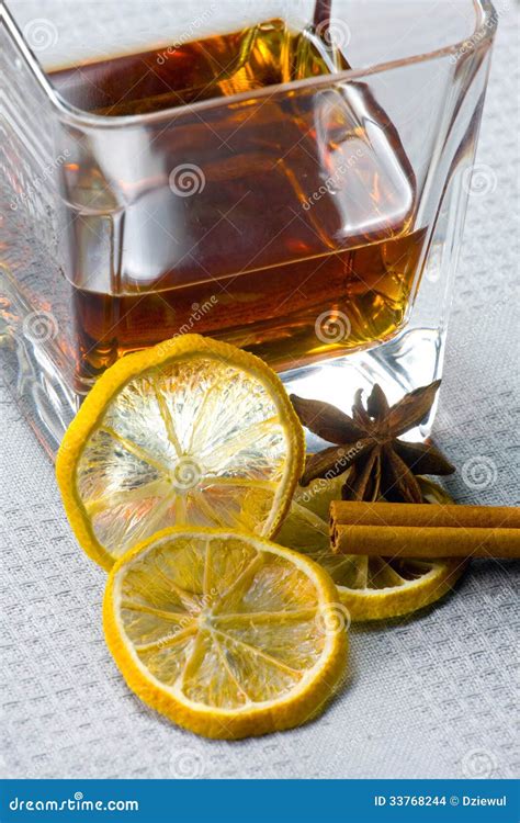 Scotch whiskey with lemon stock photo. Image of nightlife - 33768244
