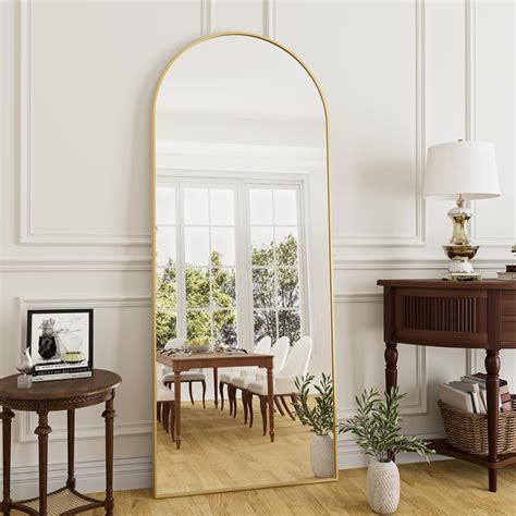 Amazon.com: Rowjut 64"x21"Floor Mirror Arched Full Length Mirros ...