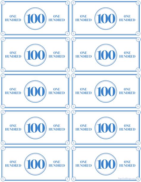 Play Money Printable - Paper Trail Design