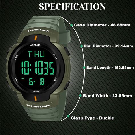 Multifunctional Digital Watches for Men | Waterproof | Calendar | Day ...