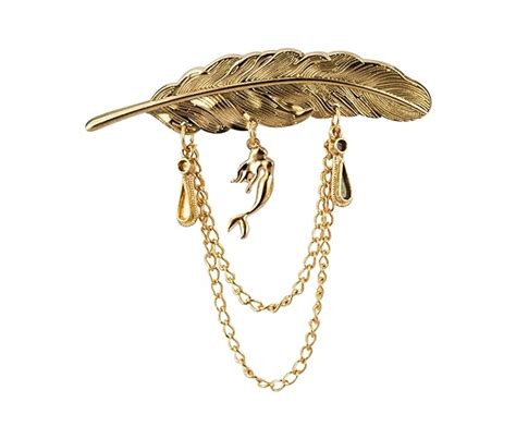 Buy Knighthood Golden Metal Feather with Ganging Chain and Mermaid ...