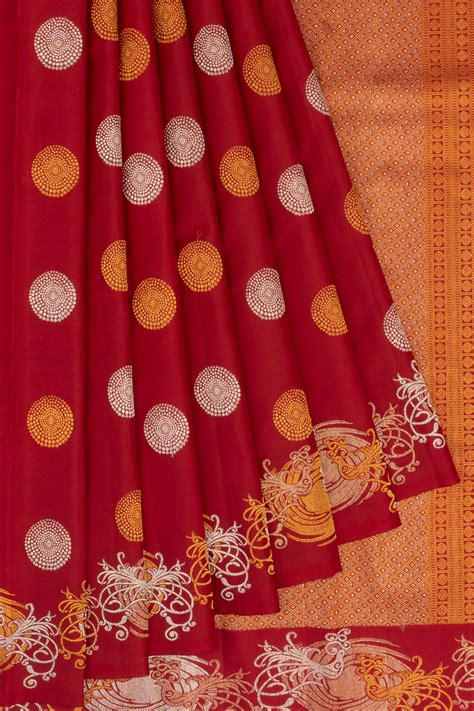 Kanchipuram Silk Butta Red Saree | Kankatala