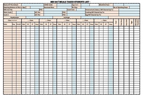 Day wise Attendance Register in one page