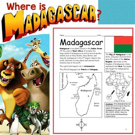 Interactive Printables on Instagram: "Where is Madagascar? 🇲🇬 Alex the ...