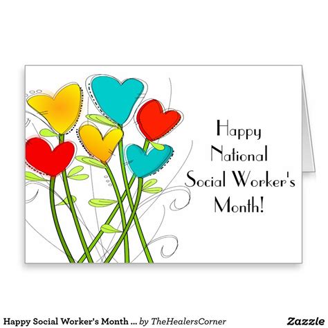 Happy Social Worker's Month Whimsical Flowers Card | Zazzle | Social ...