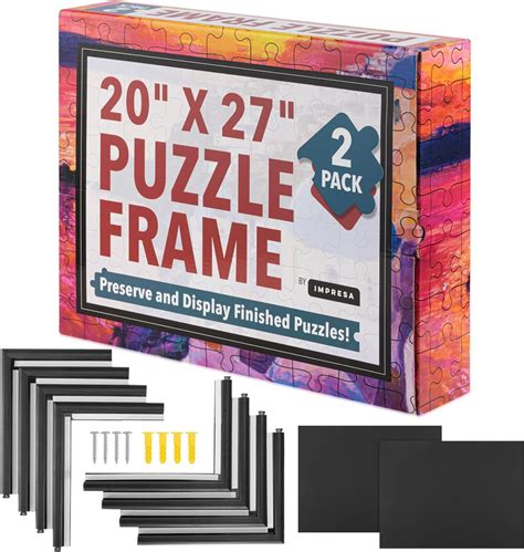 Impresa Jigsaw Puzzle Display Frame Kit - 2-Pack 20x27 in Black - Easy ...