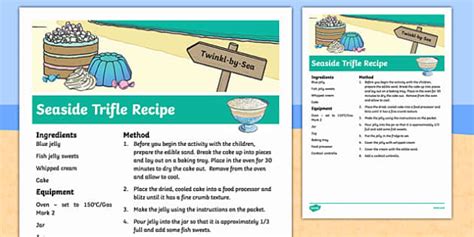 Seaside Cooking Ideas For Toddlers - EYFS baking - Twinkl