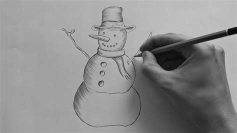 Realistic Snowman Drawing