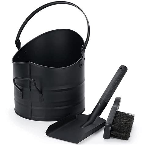 Buy Coal and Ash Bucket with Shovel and Hand Broom, 2-Gallon Portable ...