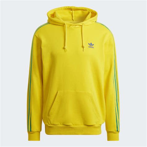 adidas 3-Stripes Hoodie - Yellow | Free Shipping with adiClub