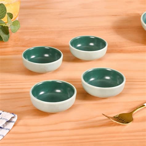 Set Of 4 Green Zoella Dip Dishes 100ml Online - Premium Dip Bowl | Nestasia