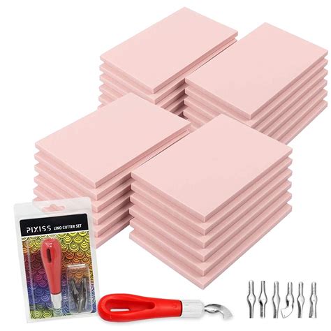 Rubber Block Stamp Carving Blocks Stamp Making Kit with Cutter Tools ...