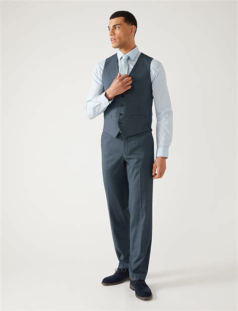 Buy Regular Fit Textured Waistcoat at Marks & Spencer