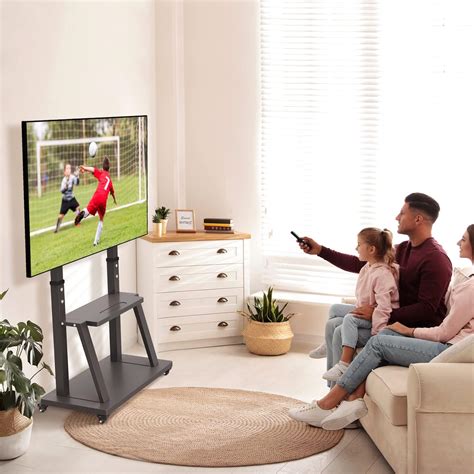 unho Tall Mobile TV Cart: Floor TV Mount Stand India | Ubuy