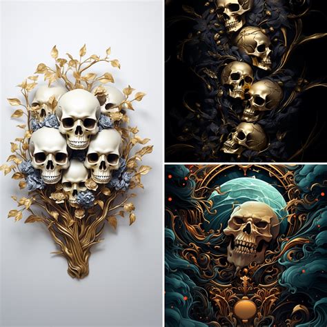 Nightmare Echoes: Haunting Skulls Wallpaper Set – iRobinPro Wallpapers