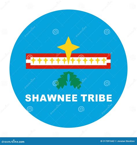 Circle Badge Indian Flag Shawnee Tribe of Oklahoma Vector Illustration ...