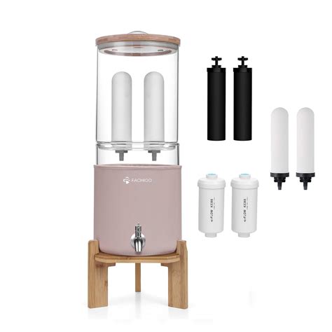 FACHIOO All Glass Gravity-fed Water Filter System, 2.25-Gallon All ...