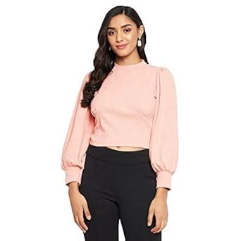 Madame Women Peach Full Sleeves Top : Amazon.in: Clothing & Accessories