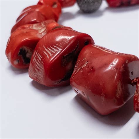 Red Coral Chunky Statement Necklace