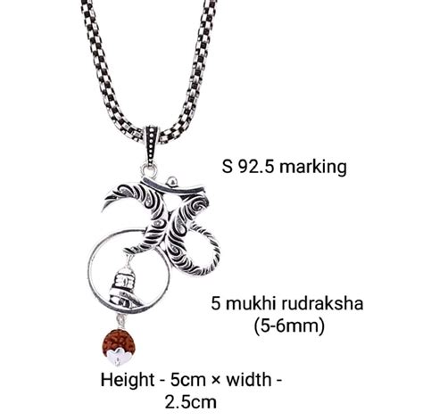 Mahadev Om Chandra Silver Pendant – Prinjal Jewels