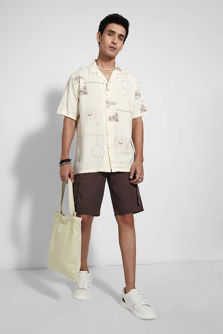 Off White Astrology Print Resort Shirt - Selling Fast at Pantaloons.com