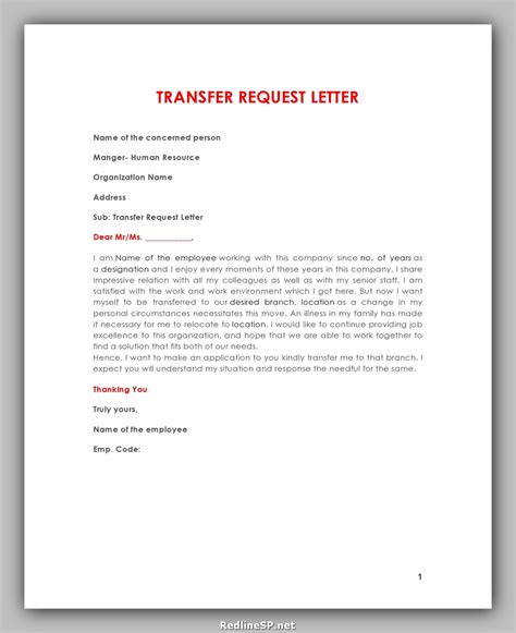Image result for Work Transfer Letter Sample