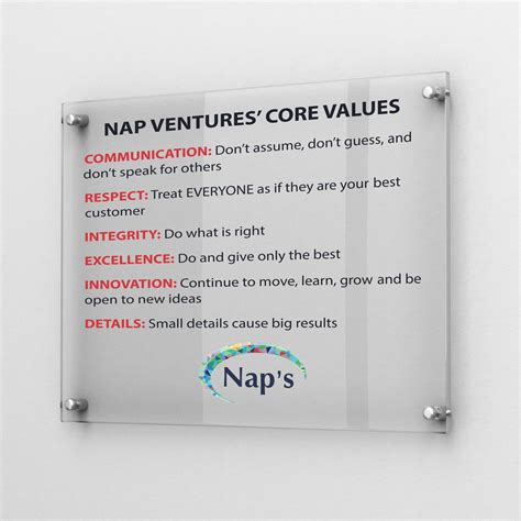 24" x 24" Acrylic Sign with Vinyl Lettering - NapNameplates