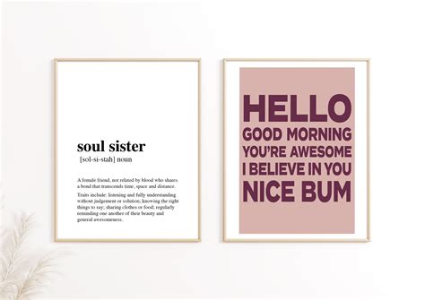 Set of Two Prints Soul Sister Definition Print Nice Bum - Etsy