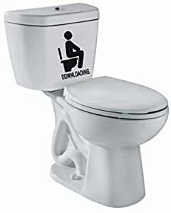 isee360 Funny Downloading Toilet Decal Sticker (Water Resistant) Wall ...