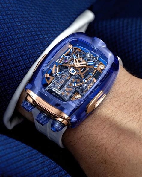 Jacob & Co. Bugatti Chiron Blue Sapphire Crystal Watch - Slaylebrity