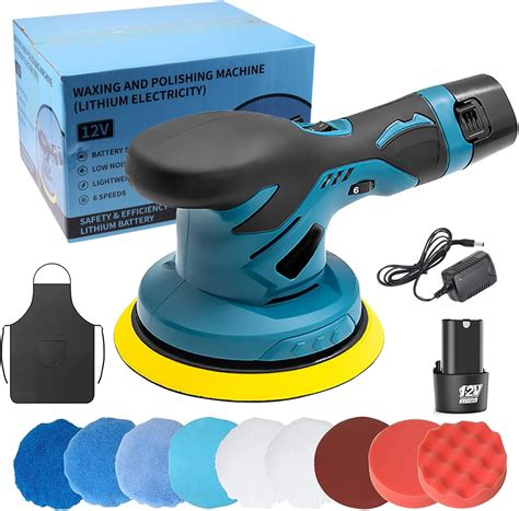 Buy HOJILA 12V Cordless Car Buffer Polisher with Rechargeable Battery ...